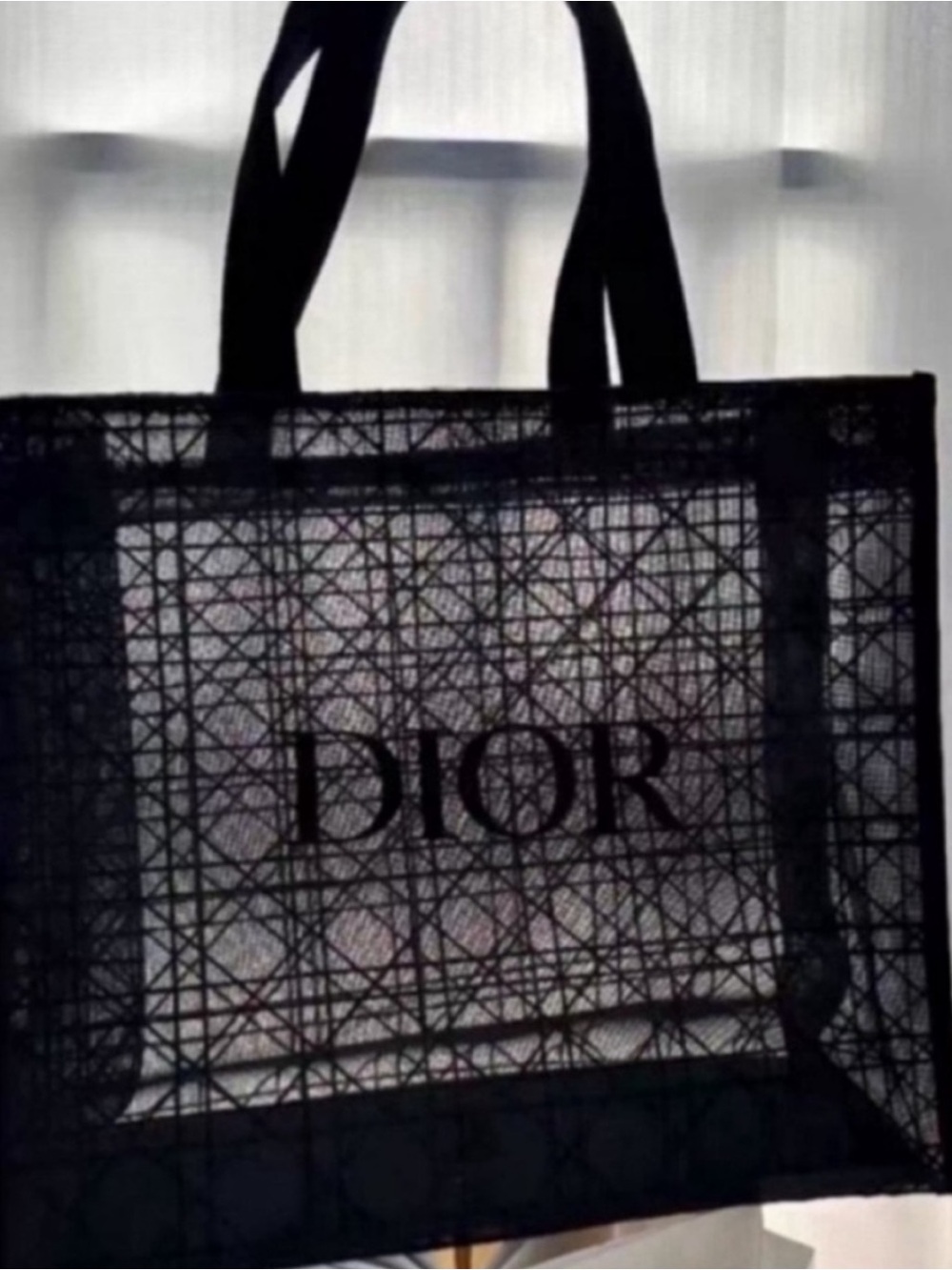 Dior beauty  black mesh tote